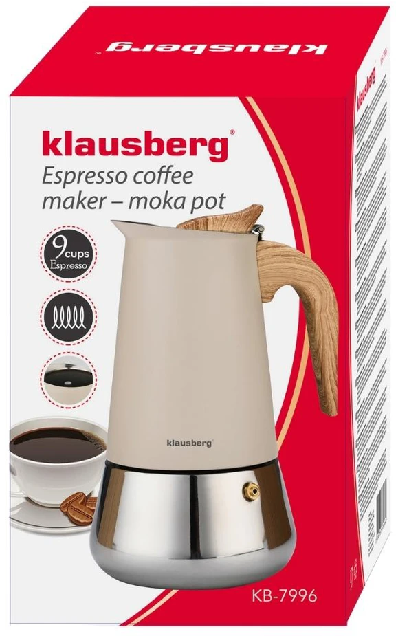 Kavavirė Plieninis espreso kavos virimo aparatas, 450 ml, indukcinis, Klausberg kb-7996