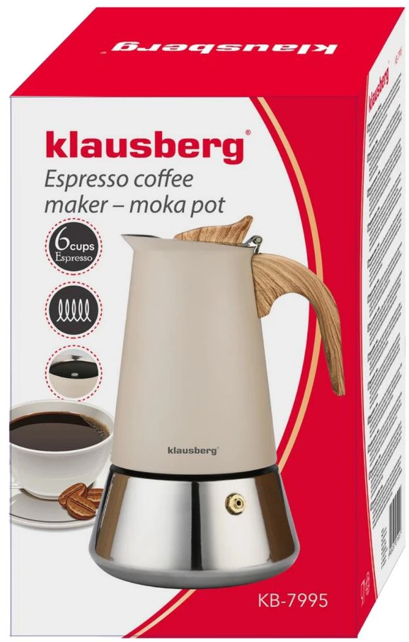 Kavavirė Plieninis espreso kavos virimo aparatas, 300 ml, indukcinis, Klausberg kb-7995