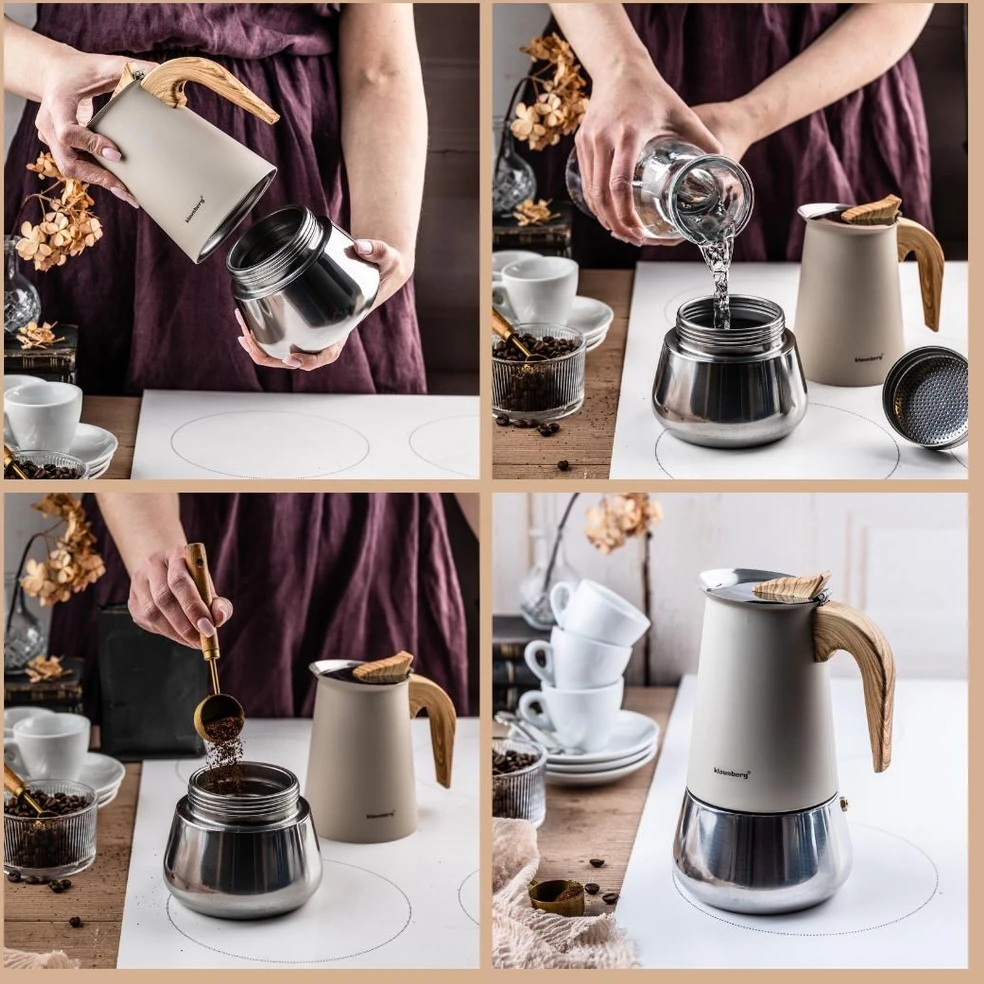 Kavavirė Plieninis espreso kavos virimo aparatas, 450 ml, indukcinis, Klausberg kb-7996