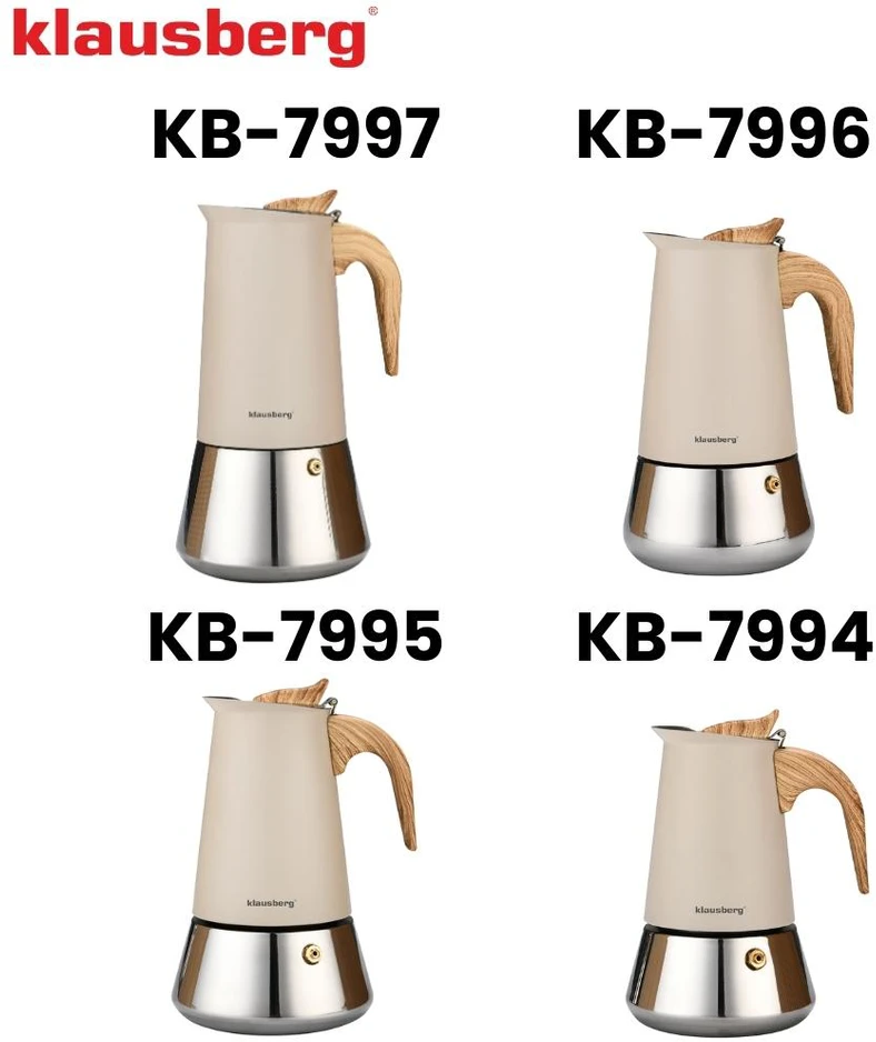 Kavavirė Plieninis espreso kavos virimo aparatas, 450 ml, indukcinis, Klausberg kb-7996