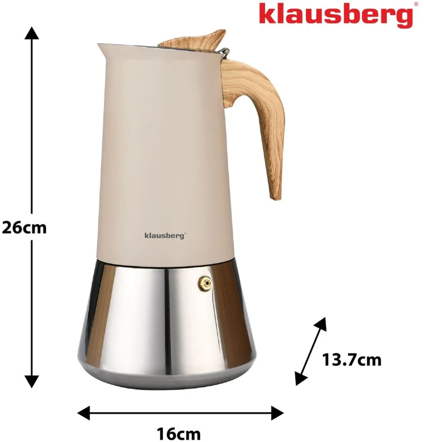 Kavavirė Plieninis espreso kavos virimo aparatas, 600 ml, indukcinis, Klausberg kb-7997