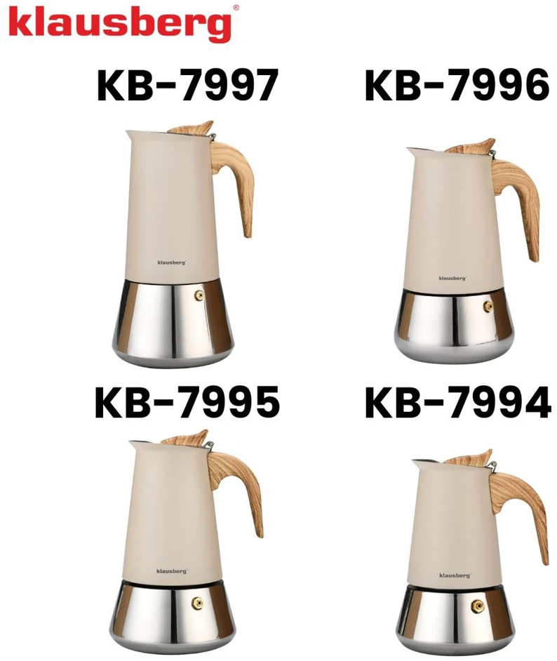 Kavavirė Plieninis espreso kavos virimo aparatas, 600 ml, indukcinis, Klausberg kb-7997