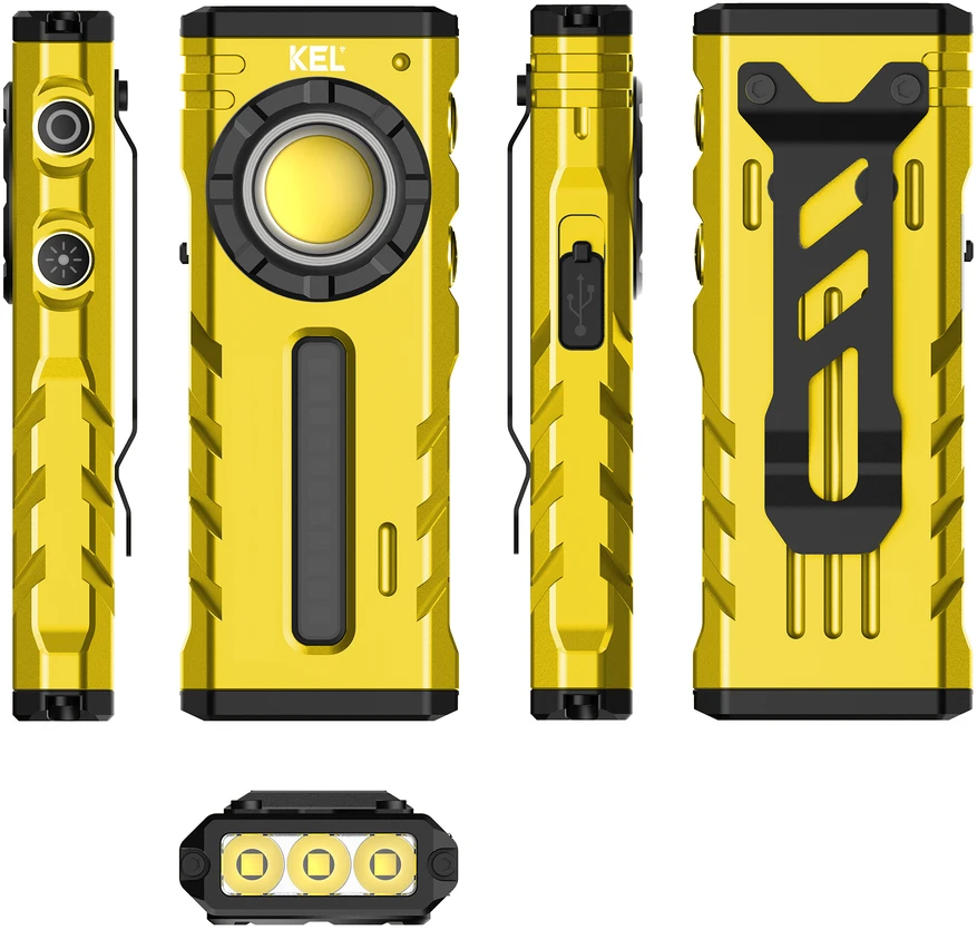 Kel Light Žibintuvėlis ręczna inspekcyjna kel, 1800 lm, 2000 mah, usb-c, 4-20h, ipx6, ik07
