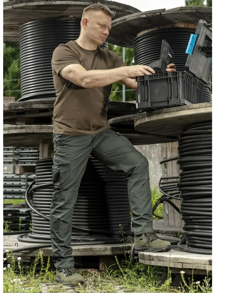 Spodnie Kelnės Ripstop spandex cargo kelnės M/50, 220g/m2, žalios