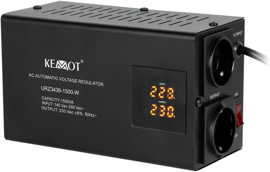 KEMOT SER-1500-W automatinis įtampos stabilizatorius, tikslumas 8%
