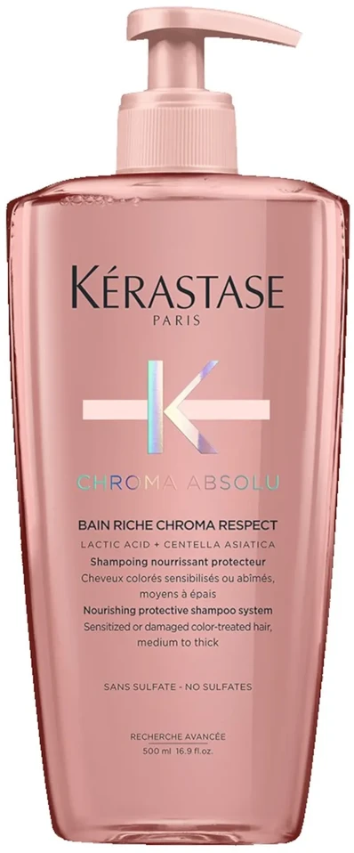 Kérastase drėkinamasis šampūnas dažytiems plaukams Chroma Absolu Bain Chroma Respect (šampūnas), 500 ml