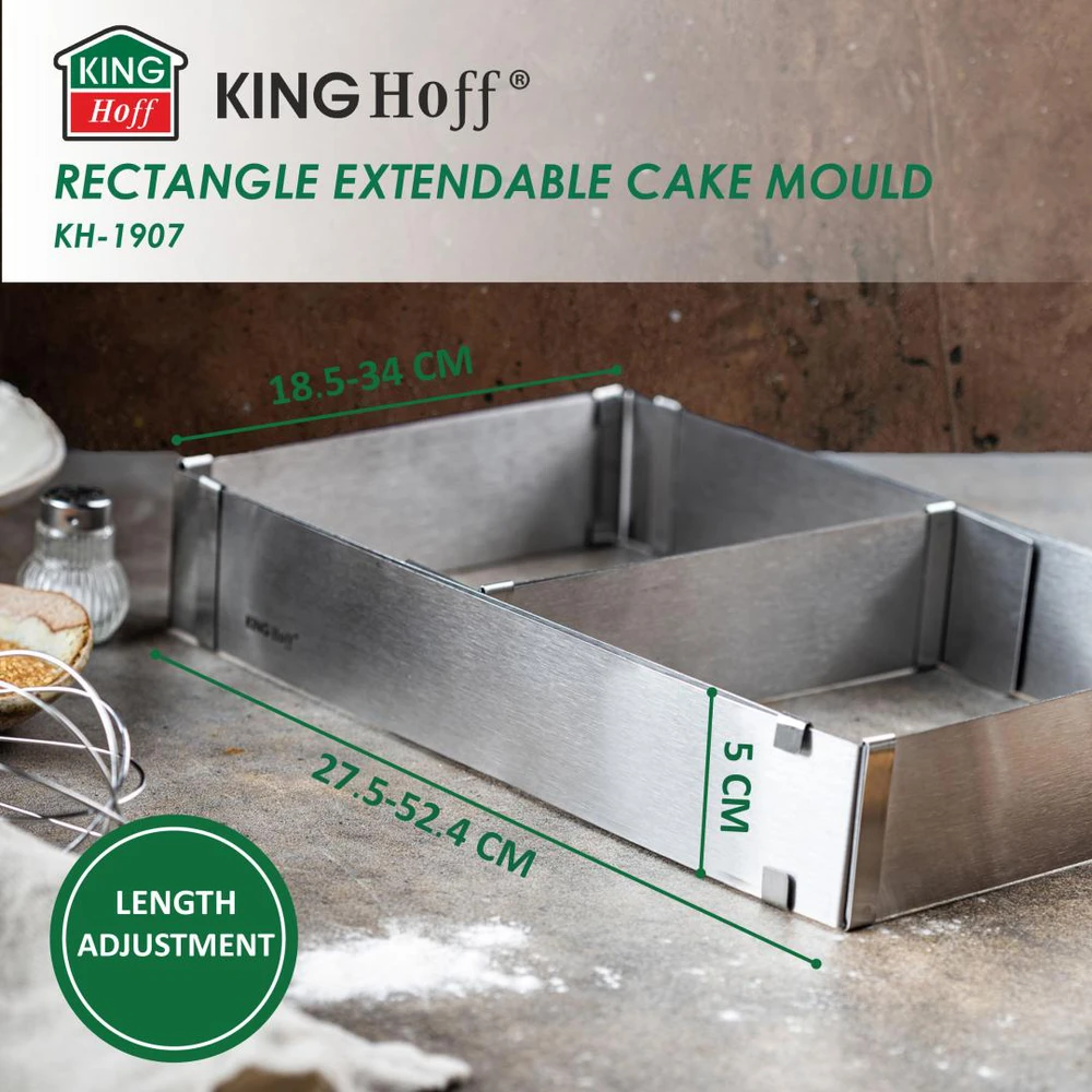 King Hoff Keto forma, kvadratinė, reguliuojamo skersmens, plieninė, kh-1907