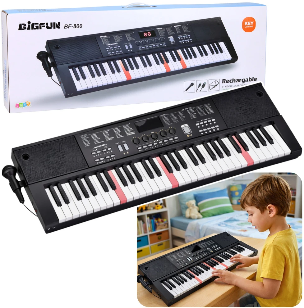 Lean Toys 61 klavišų klaviatūra 78,5 cm