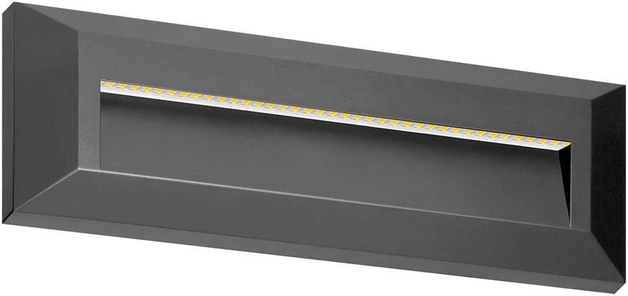 Sieninis šviestuvas Orno KIBO LED 1.5W, fasadinis šviestuvas, 150lm, IP65, 4000K, stačiakampis, pilkas