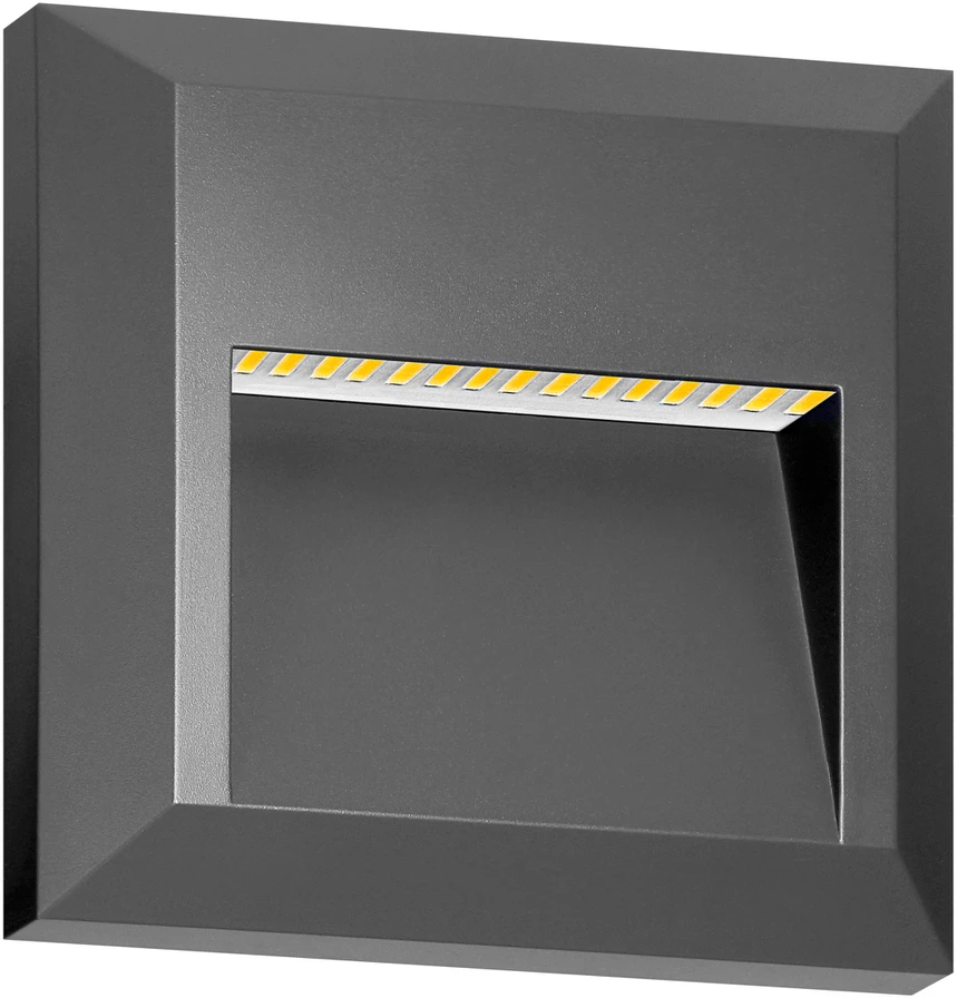 Orno KIBO LED 1W, fasado šviestuvas, 80lm, IP65, 4000K, kvadratinis, pilkas