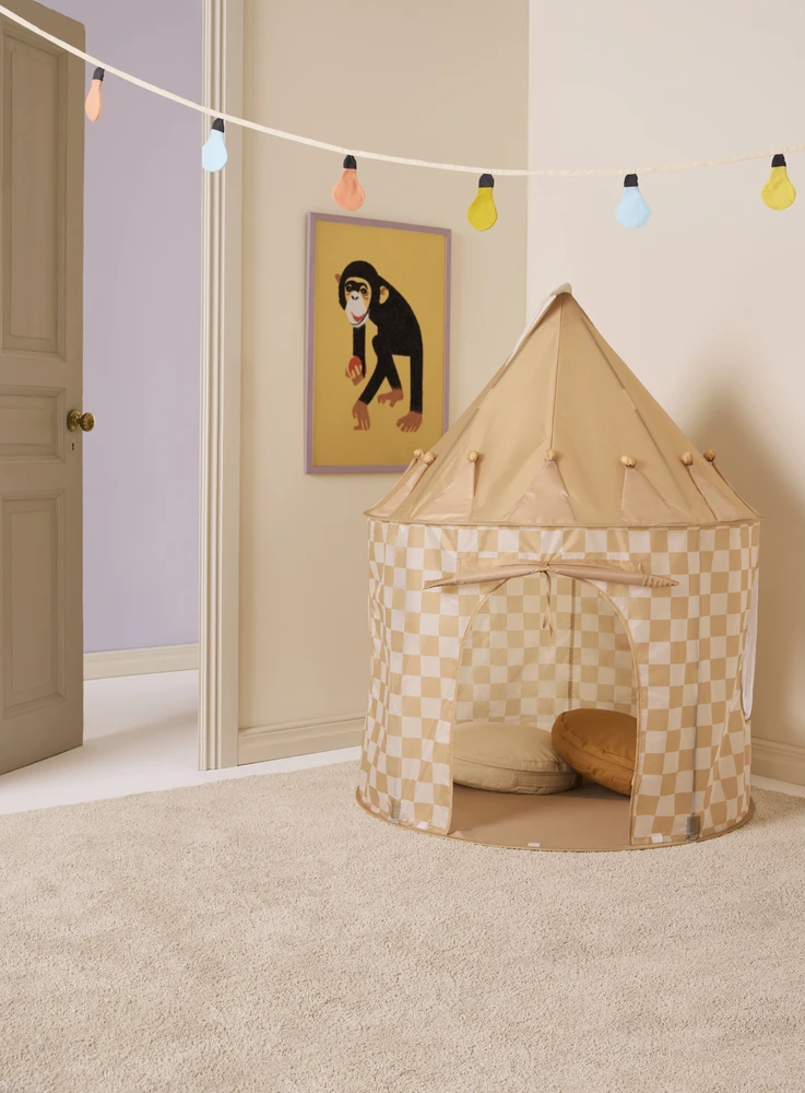 „Kids Concept“ – „Star“ – žaidimų palapinė su languota, geltona spalva – (1000929)