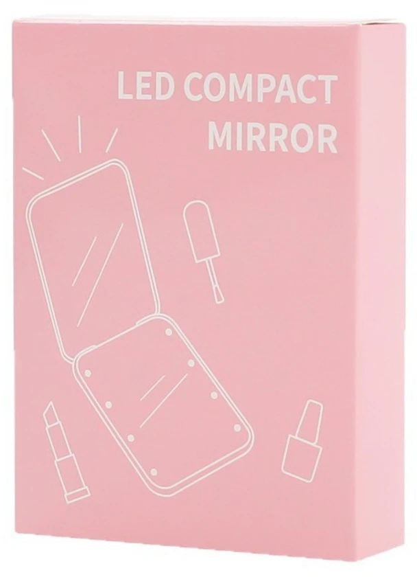 Lean Veidrodėlis su LED apšvietimu 8.3x6.3 cm, rožinis