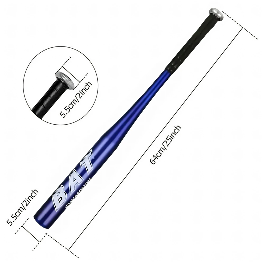 Kij Beisbolo lazda, aliumininė, 25 colių, 64 cm, treniruočių, mėlyna
