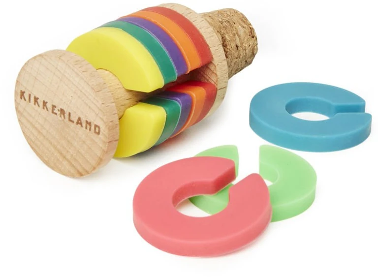 Gertuvė Kikkerland – Rainbow Wine Rings + Stopper (BA91)