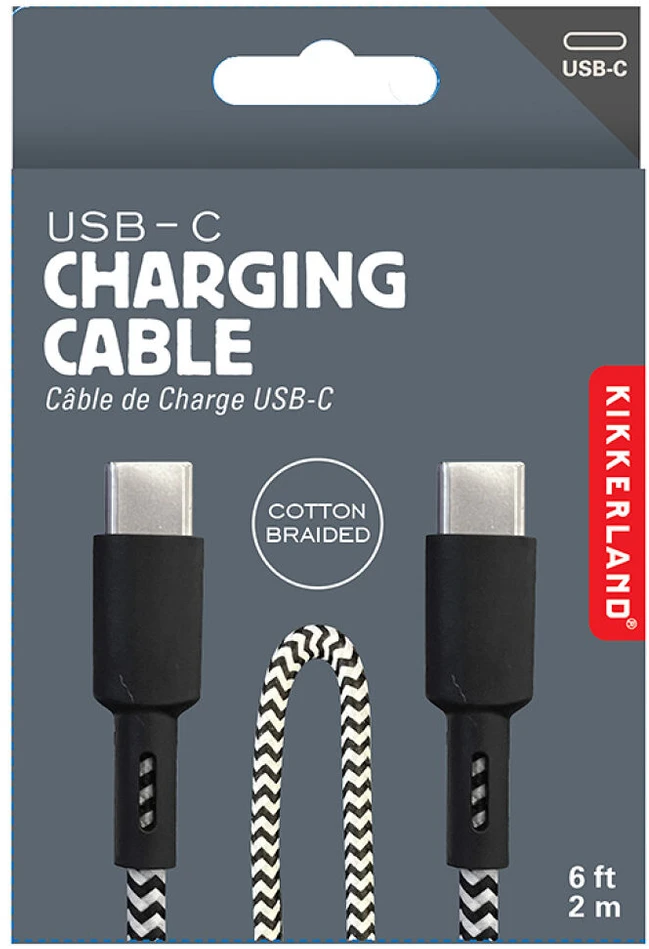 „Kikkerland“ – USB-C įkrovimo laidas – 2 metrai (6,5 pėdos)
