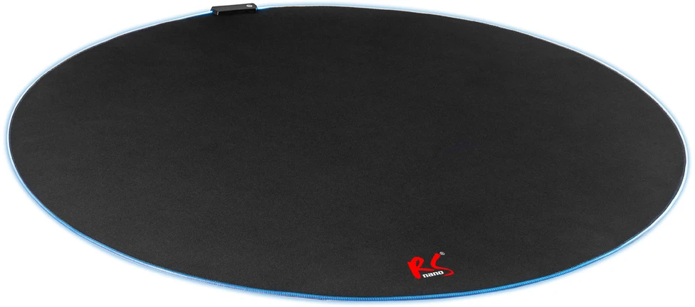 NanoRS RS171 žaidimų sėdynės kilimėlis su RGB apšvietimu, grindų kilimėlis po kėde, skersmuo 100 cm, Juodas