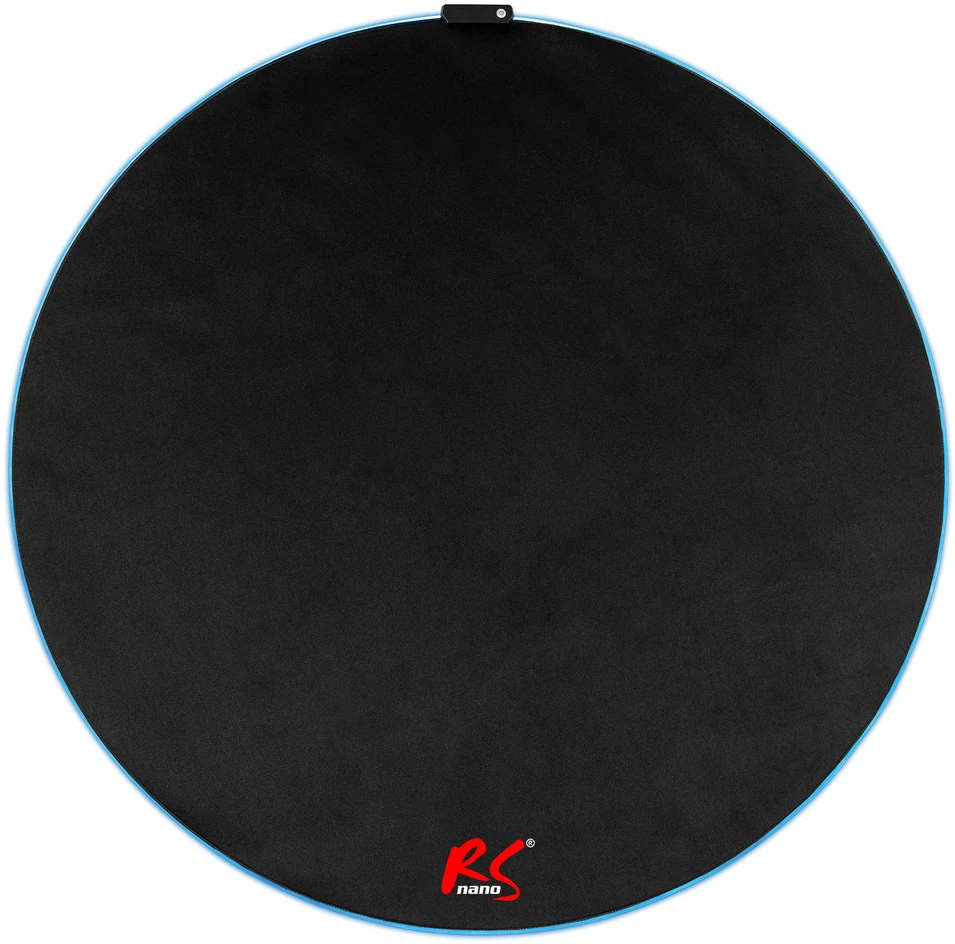 NanoRS RS171 žaidimų sėdynės kilimėlis su RGB apšvietimu, grindų kilimėlis po kėde, skersmuo 100 cm, Juodas