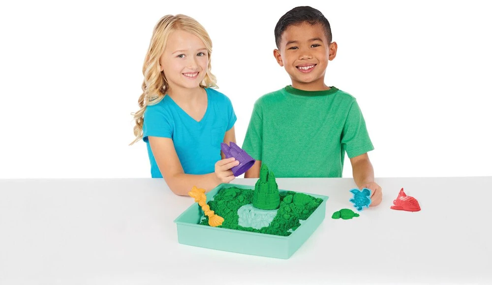 Spin Master Kinetic Sand Kinetinis smėlis – smėlio dėžės rinkinys – žalias (6067479)