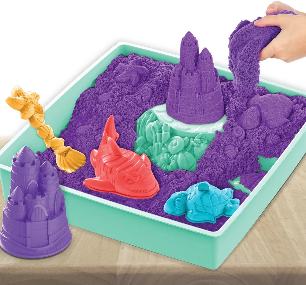 Spin Master Kinetic Sand Kinetinis smėlis – smėlio dėžės rinkinys – violetinė (6067477)