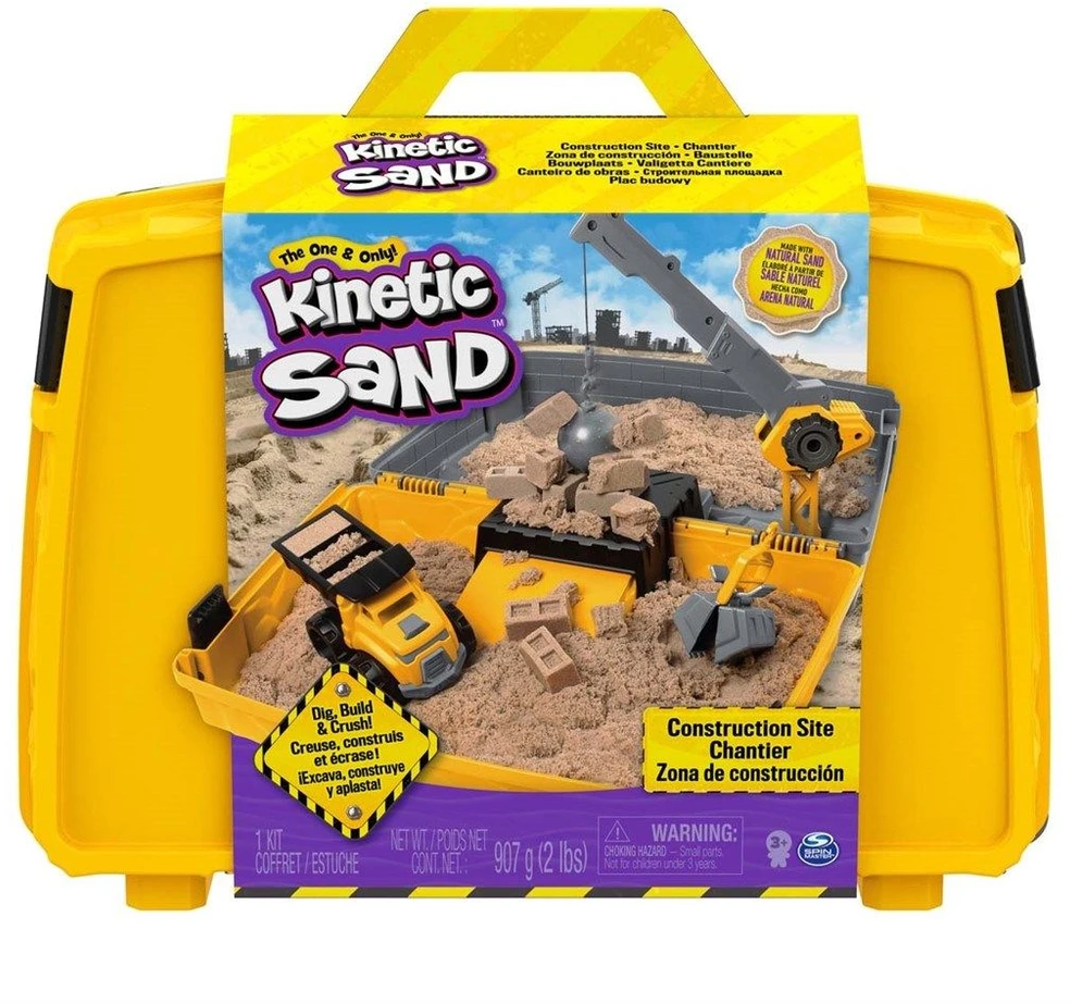 Spin Master Kinetic Sand Kinetinis smėlis – sulankstoma statybinė smėlio dėžė (6055877)
