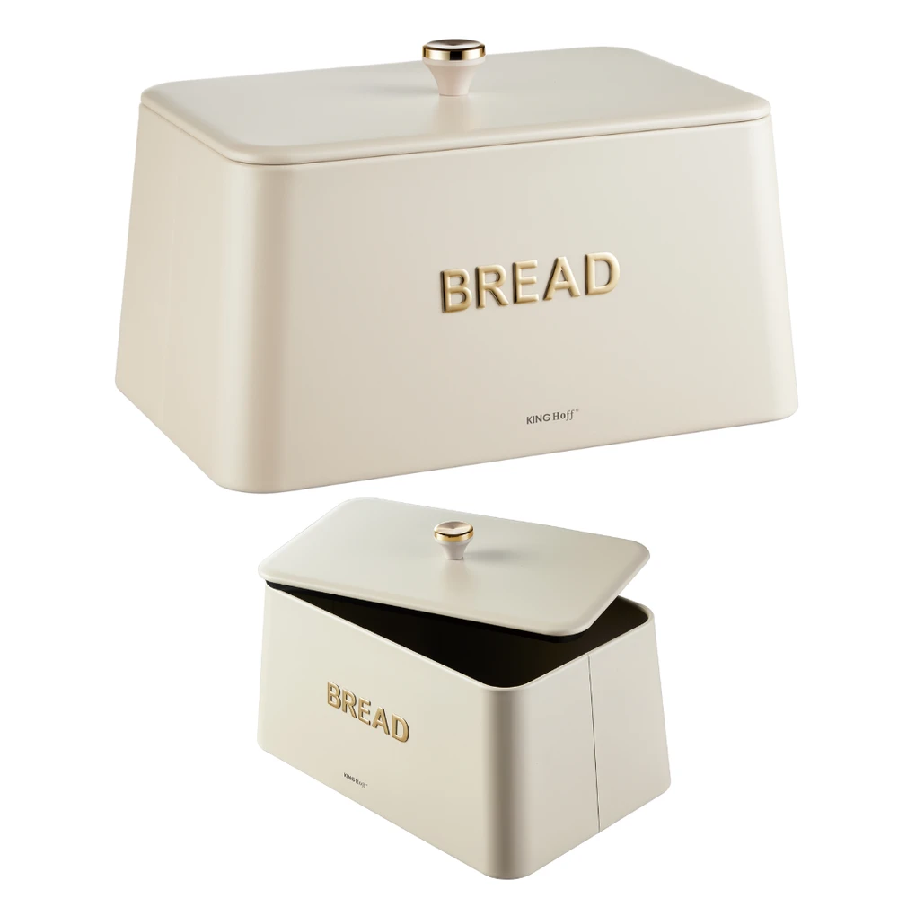 Chlebak Metalinė duonos dėžė, 35x23x21cm, smėlio spalvos, kinghoff, kh-1950