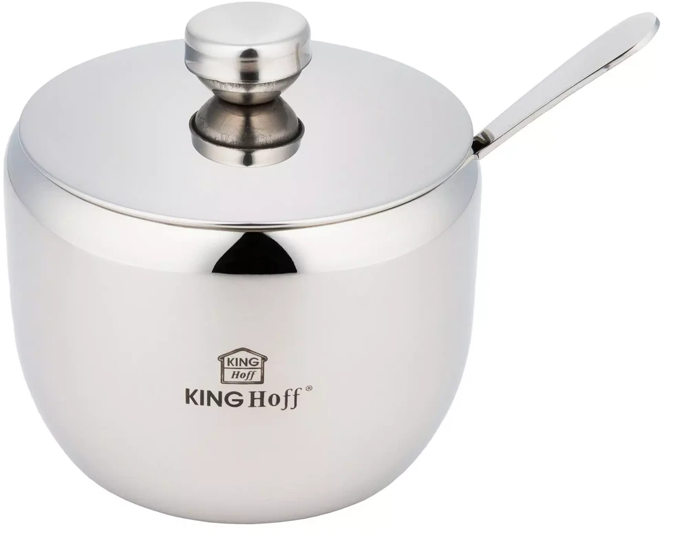 King Hoff Cukiernica Kinghoff 560 ml plieninė cukrinė su šaukšteliu