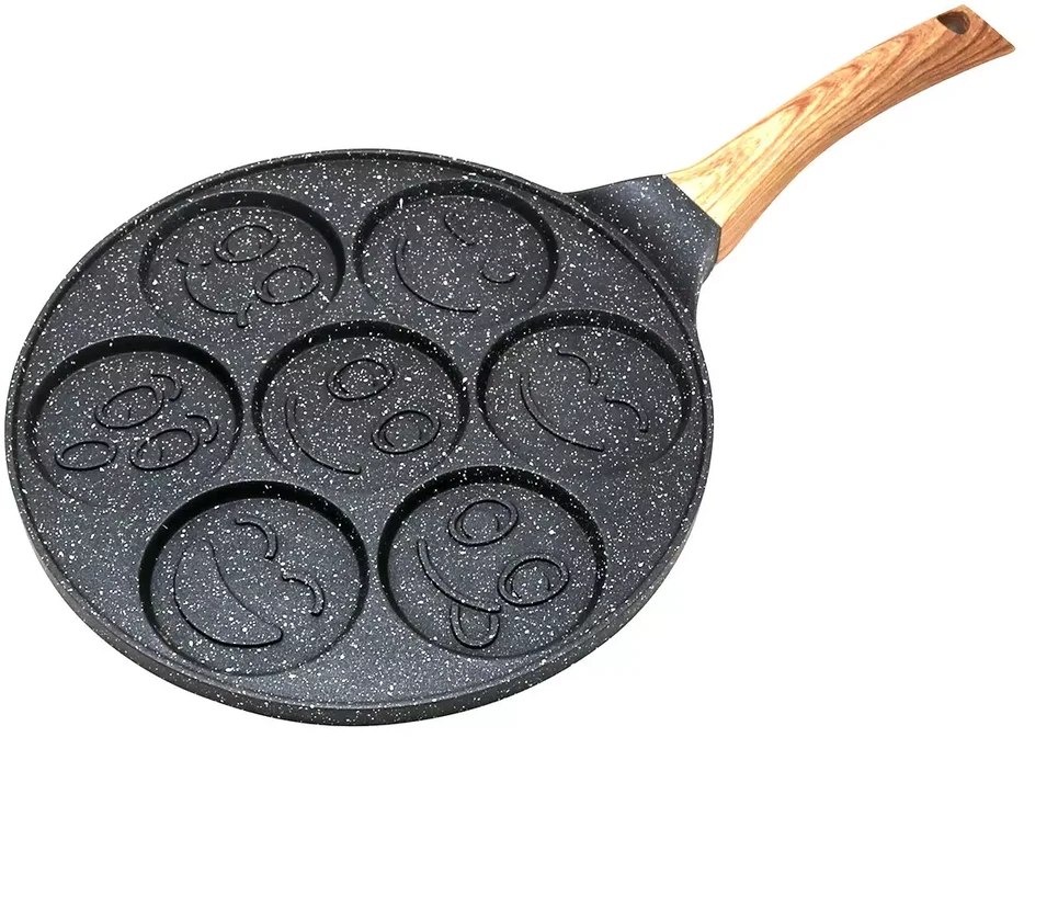 King Hoff Keptuvė Kinghoff blynų keptuvė, aliuminio, juodo marmuro, skersmuo 26,5 cm