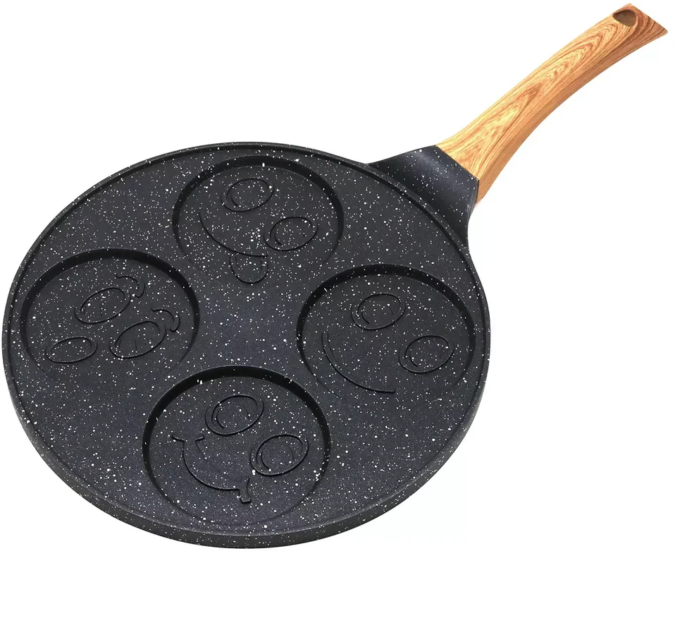 King Hoff Keptuvė Kinghoff blynų keptuvė, aliuminio, juodo marmuro, skersmuo 26,5 cm