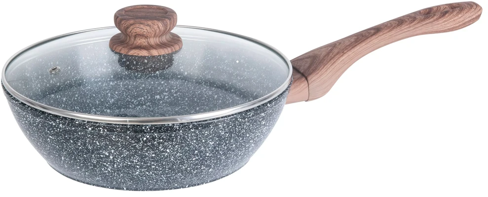 King Hoff Keptuvė Keptuvė su dangčiu, aliuminio, pilko marmuro, 28 cm skersmens, „Kinghoff“