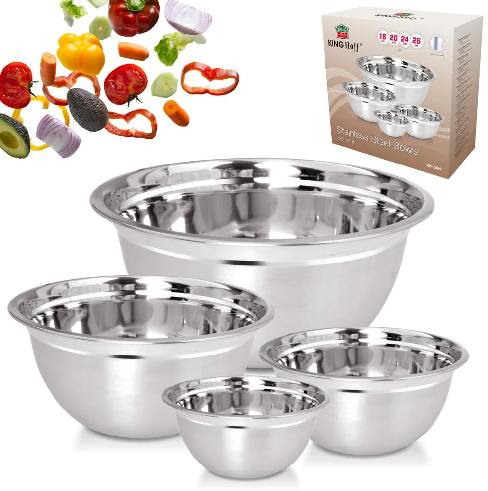 King Hoff Rinkinys 4 misek kuchennych (18,20,24,26 cm), nerūdijantis plienas, kinghoff