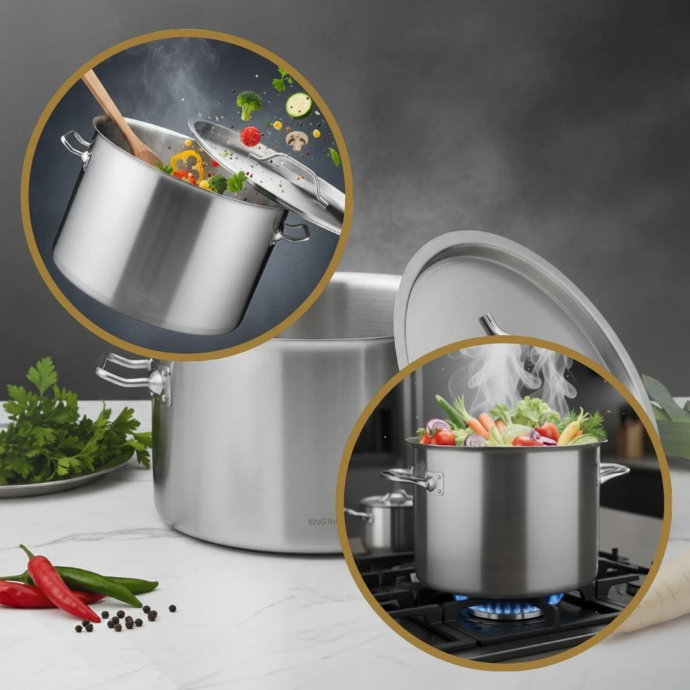 Garnek Puodas Gastronorm puodas, nerūdijantis plienas, skersmuo 32cm, 17l, kinghoff, kh-2023