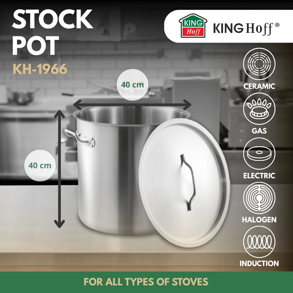 Garnek Puodas Gastronorm puodas, nerūdijantis plienas, skersmuo 40cm, 50l, kinghoff, kh-1966