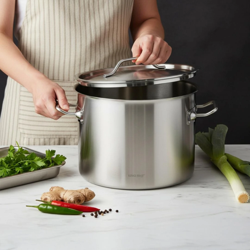 Garnek Puodas Gastronorm puodas, nerūdijantis plienas, skersmuo 32cm, 17l, kinghoff, kh-2023