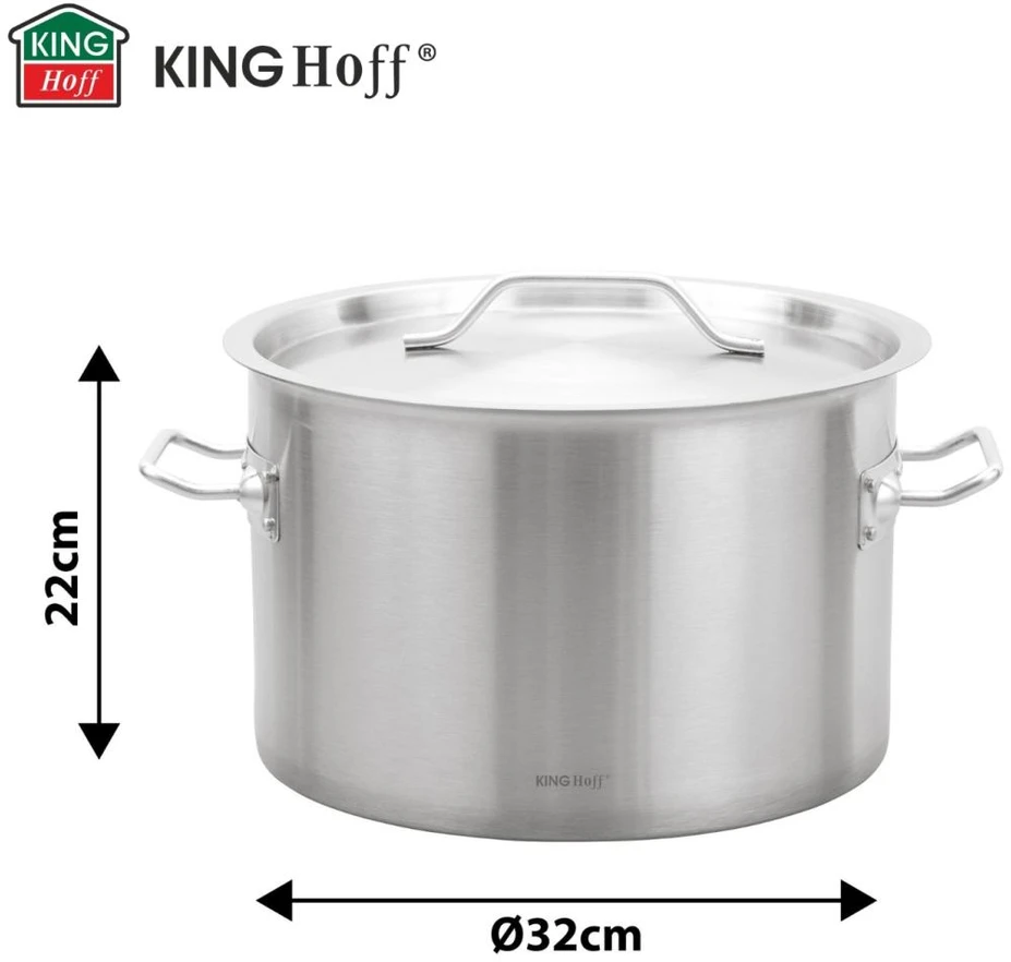 Garnek Puodas Gastronorm puodas, nerūdijantis plienas, skersmuo 32cm, 17l, kinghoff, kh-2023