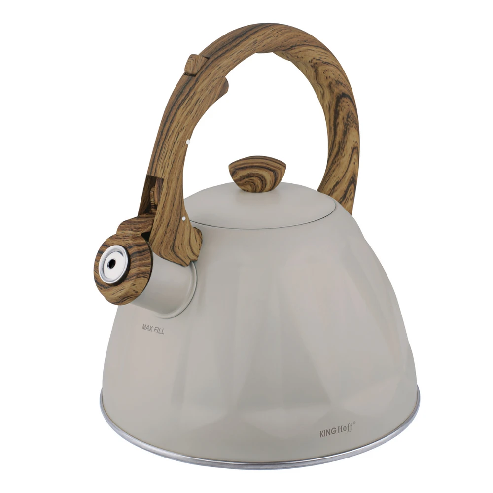 King Hoff Virdulys, Švilpiantis virdulys, 2 l, kreminės spalvos, nerūdijančio plieno