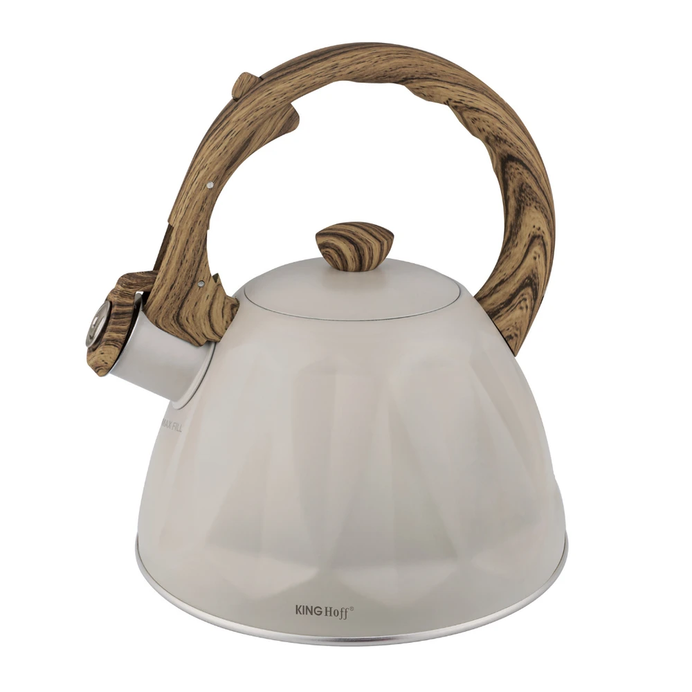 King Hoff Virdulys, Švilpiantis virdulys, 2 l, kreminės spalvos, nerūdijančio plieno