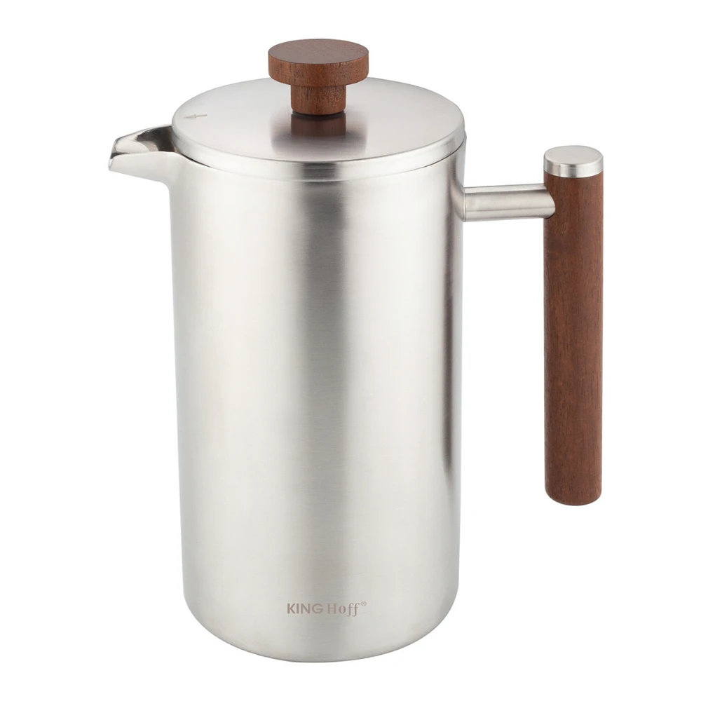 Zaparzacz Infuzeris, prancūziškas presas, 1 l, dvigubos sienelės, medinė rankena