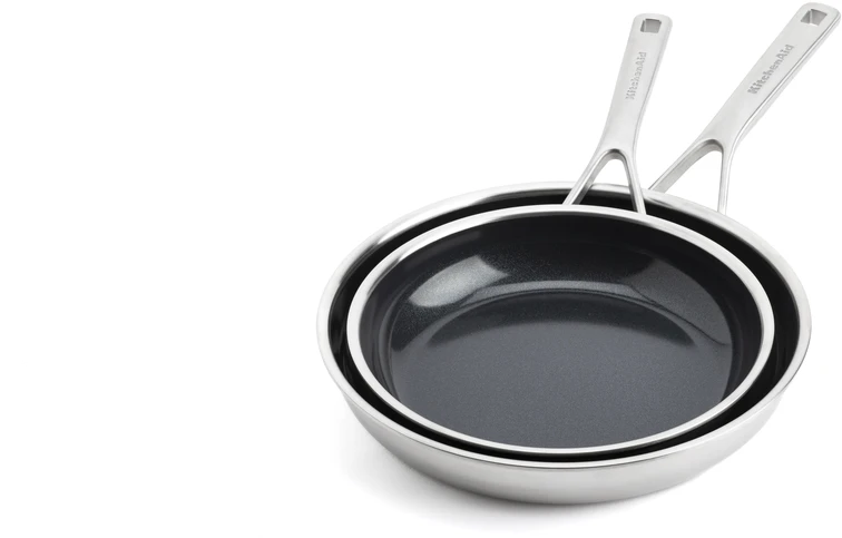 KitchenAid - Daugiafunkcinis keptuvių rinkinys - sidabrinis - 24 cm + 28 cm