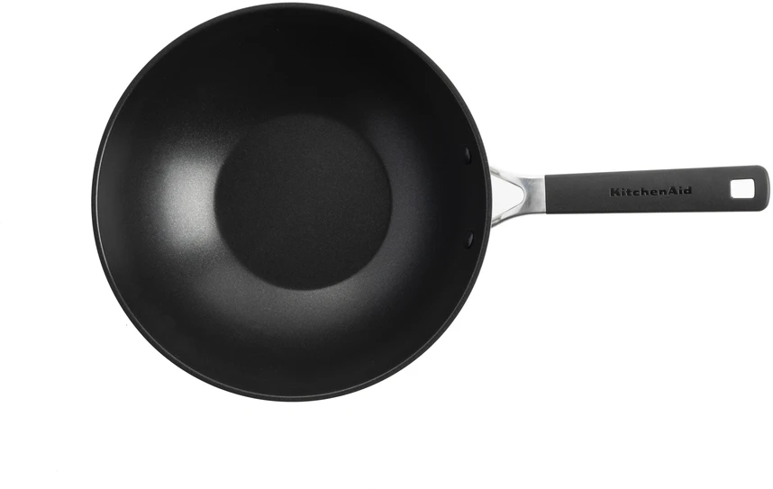 KitchenAid - KA-Classic nerūdijančio plieno 3 sluoksnių OpenWok - sidabrinė - 28 cm