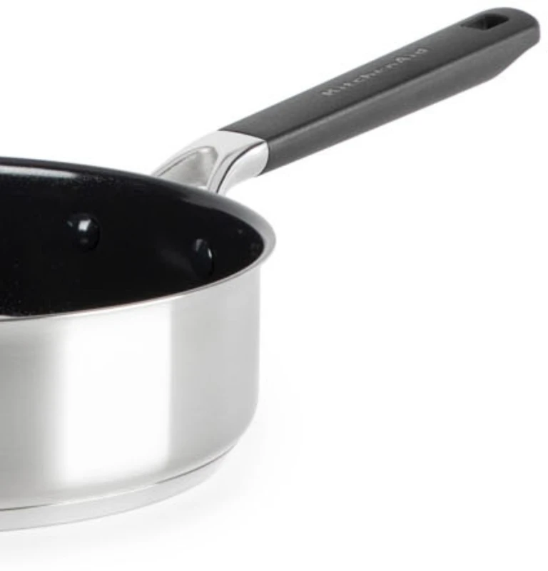KitchenAid - KA-klasikinė nerūdijančio plieno keptuvė su dangčiu - sidabrinė - 26 cm
