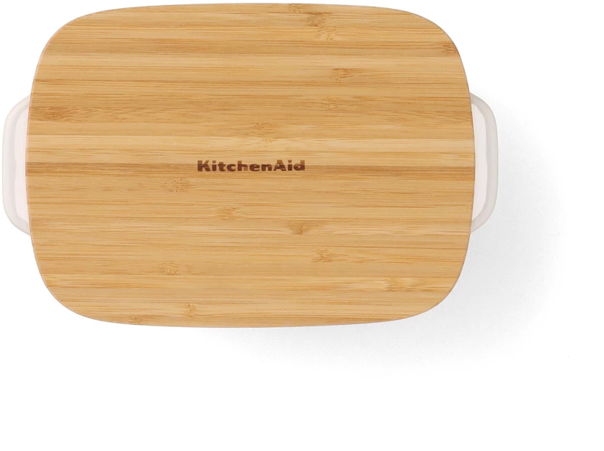 KitchenAid keramikinis indas 26x15,5x6,5 cm su migdolų kremo dangteliu