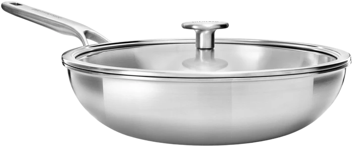 KitchenAid - „Multiply“ vokas su dangčiu - sidabro spalvos - 28 cm