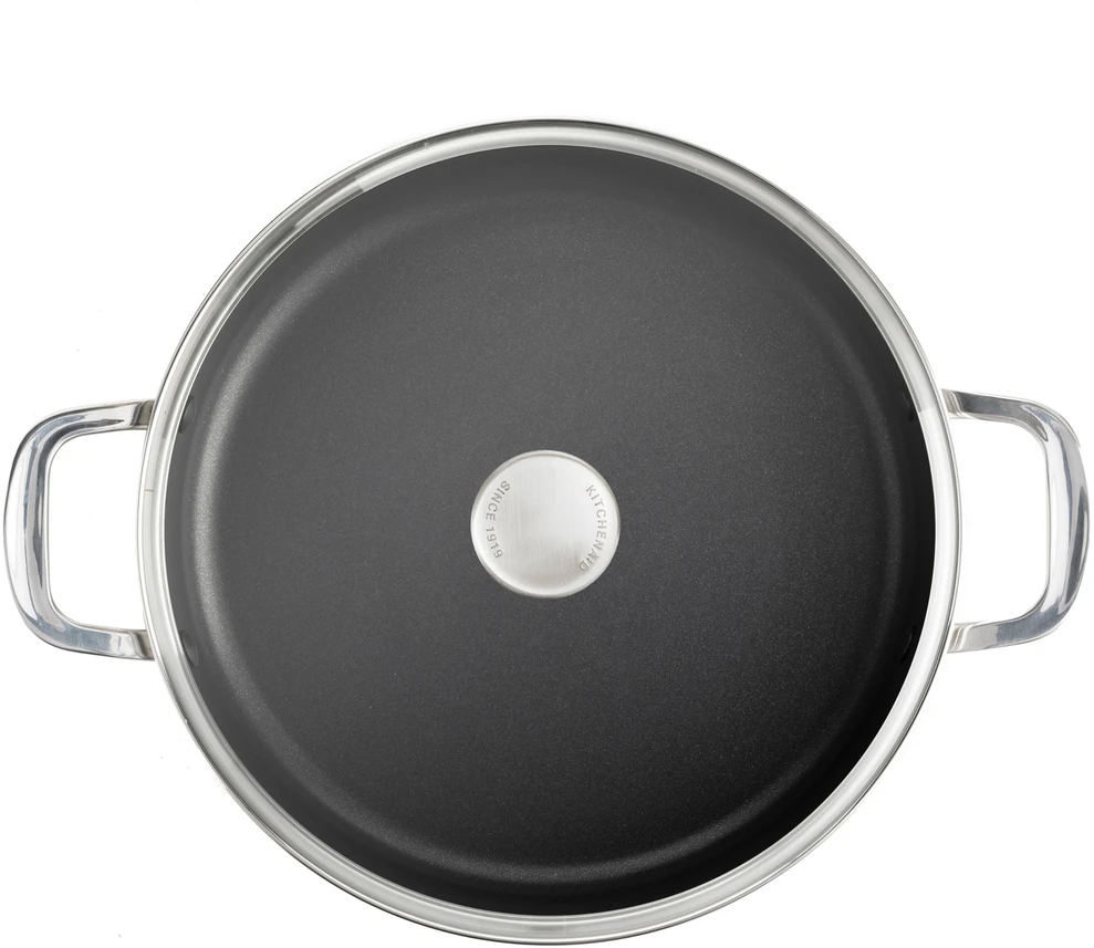 KitchenAid - Nerūdijančio plieno keptuvė su 2 šoninėmis rankenomis - sidabrinė - 28 cm