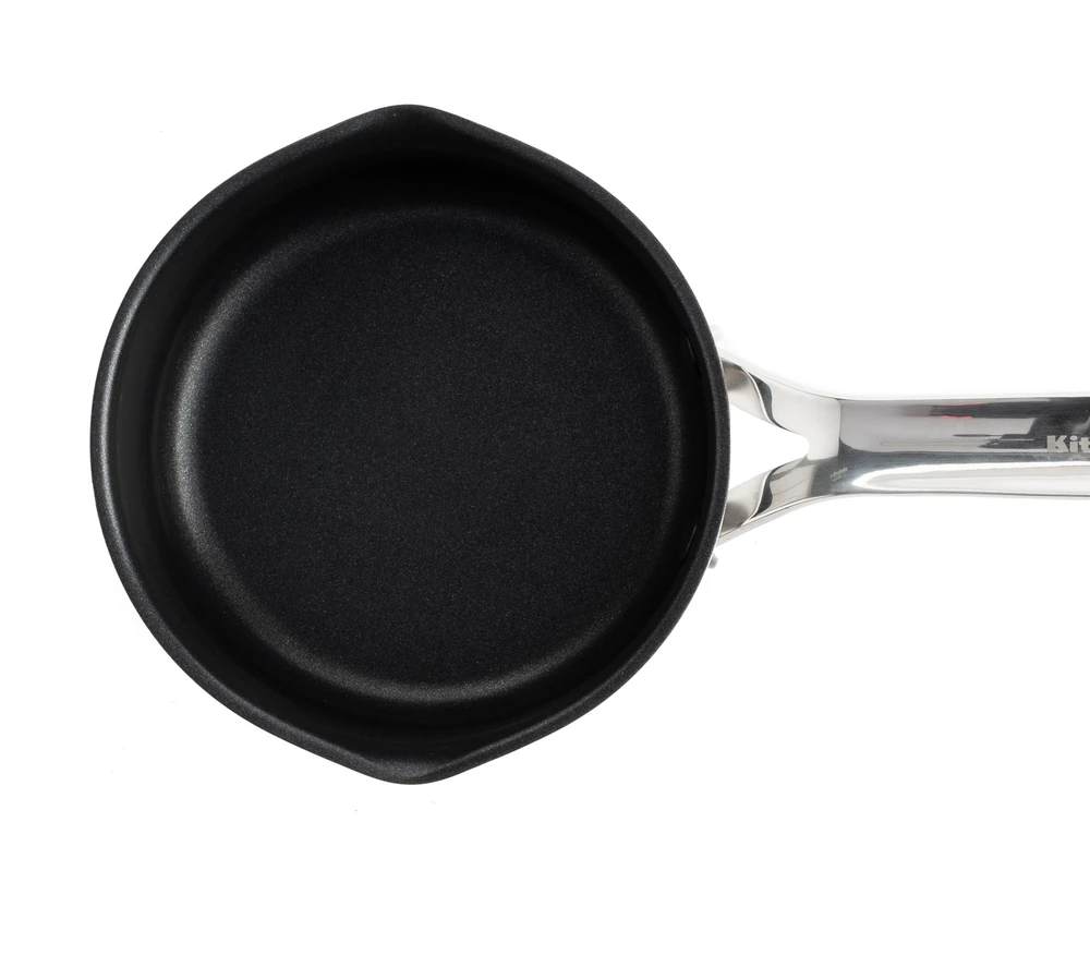 KitchenAid - Nerūdijančio plieno lakštinis puodas su 2 snapeliais - sidabro spalvos - 16 cm