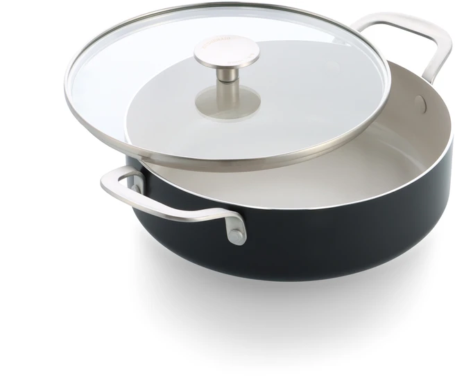 KitchenAid - Spalvota aliuminio keptuvė su 2 šoninėmis rankenomis - matinės juodos spalvos - 28 cm