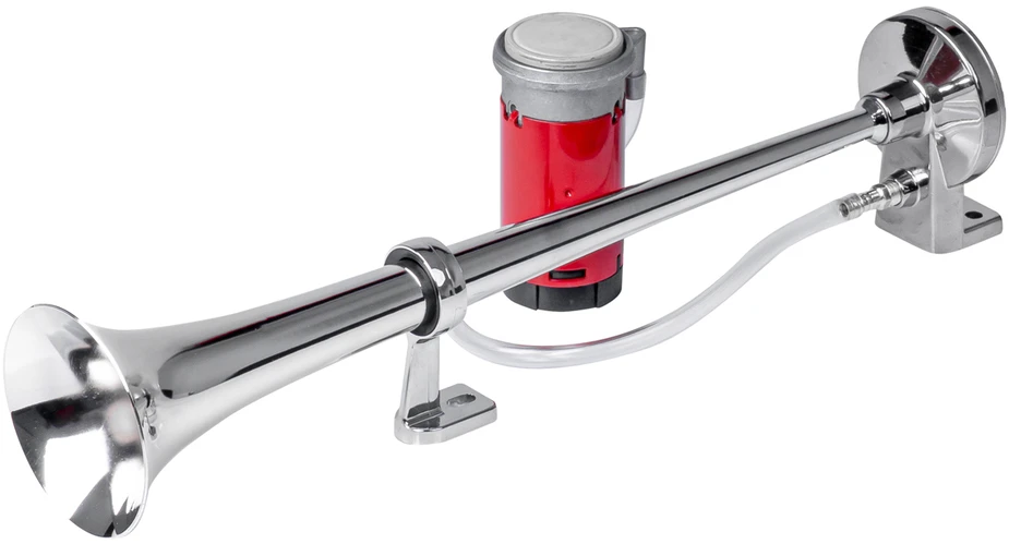 Garso signalas – 150 dB, 12V, chromuotas, AMIO-03618