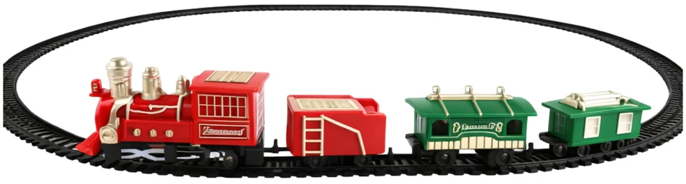 Lean Toys Klasikinis traukinio žaislas su bėgiais, 13 dalių