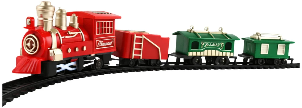 Lean Toys Klasikinis traukinio žaislas su bėgiais, 13 dalių