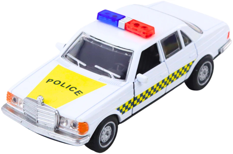 Lean Toys Policijos automobilis metalinis 1:32 su atidaromomis durimis 13 cm