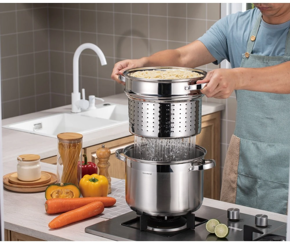 Klausberg Puodas Puodas su makaronų įdėklu 24 cm, 7,5 l kb-7738
